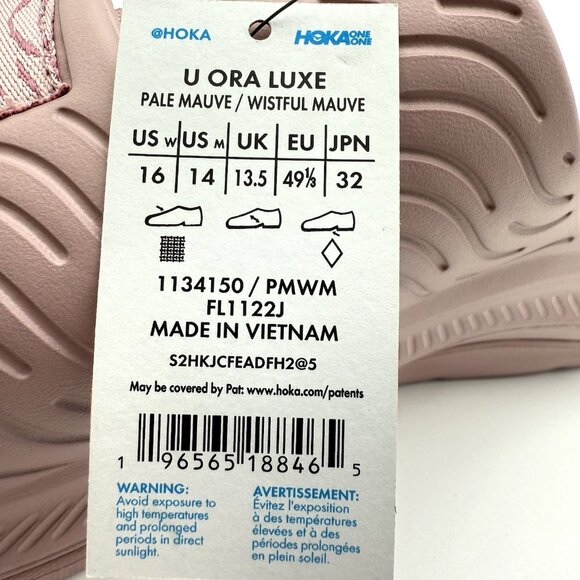 NEW Hoka One One Ora Luxe Recovery Slide Sandals Men\'s Pale Mauve / Wistful main image 12